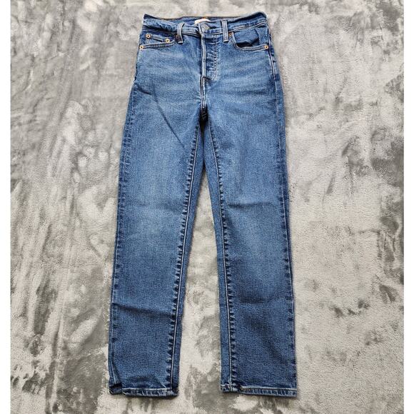 Levi’s Jeans Womens 28 Blue Wedgie Straight Leg Button Fly Stretch Denim Casual - Picture 1 of 16
